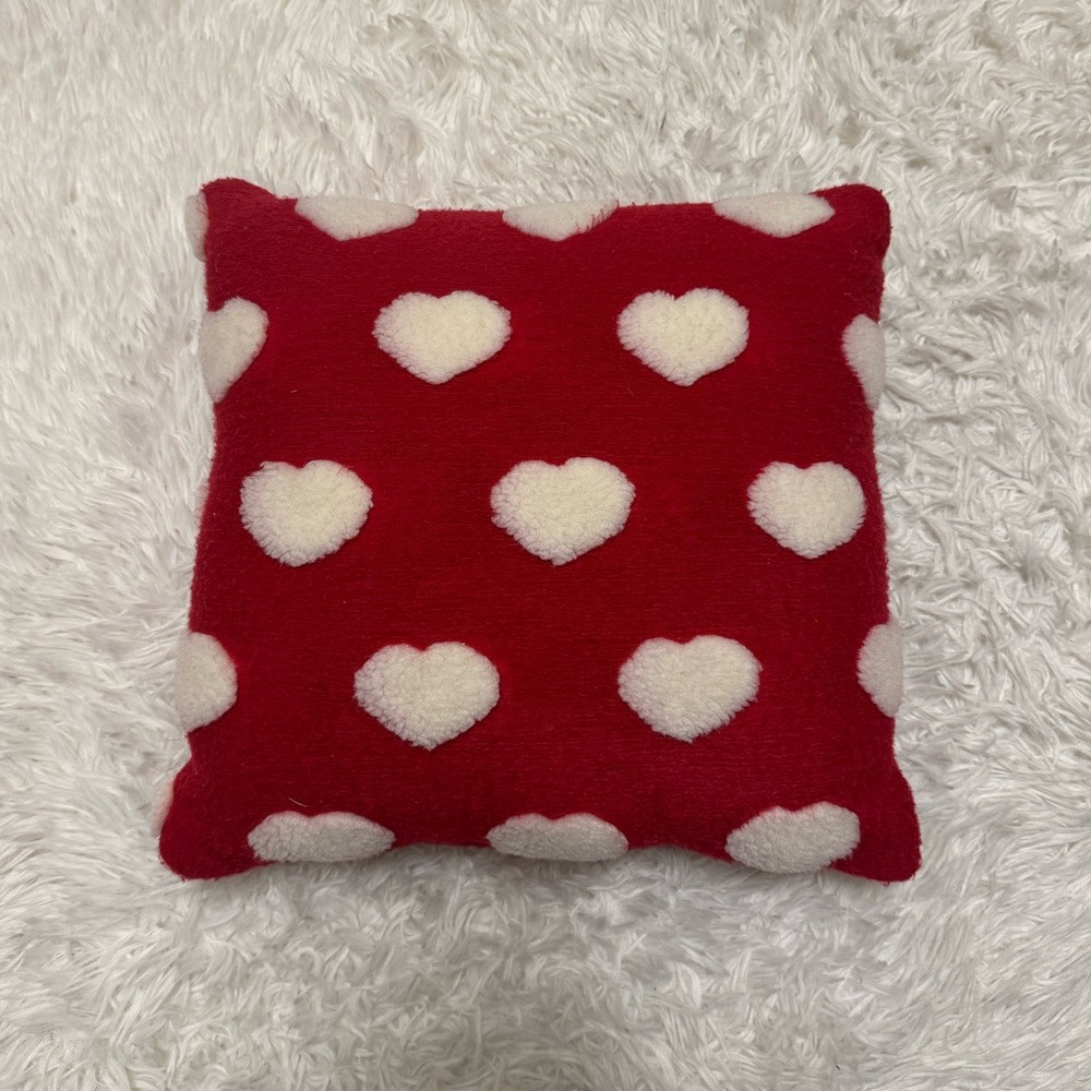 Cozy Red Heart Pillow Valentines Pillow Hearts Pillow Fun Accent Pillow
